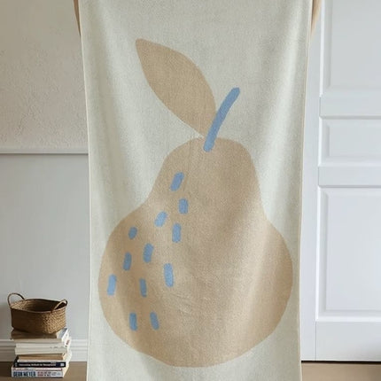 Cute Whimsical Pear Bath Towel - Ultra Soft, Absorbent, 100% Staple