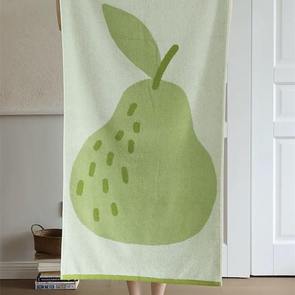 Cute Whimsical Pear Bath Towel - Ultra Soft, Absorbent, 100% Staple