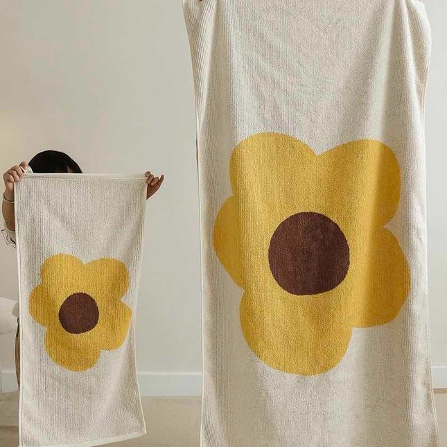 Cute Whimsical Sunflower Bath Towel - Ultra Soft & Absorbent Staple