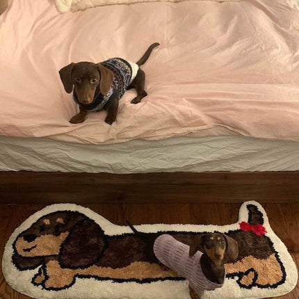 Cute Whimsical Ultra Soft Dachshunt Runner Rug