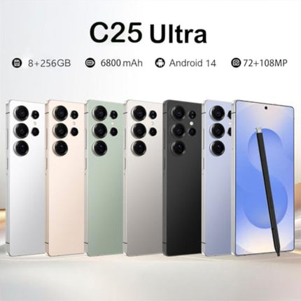 C25 Ultra Unlocked Phone,5G Smartphone 8GB 256GB 7.3-inch Android 14