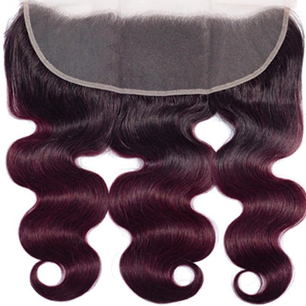 10A Grade #99J  Body Wave #1B/99j BUNDLES with 4x4 CLOSURES & 13x4 FRO
