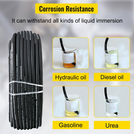 Hydraulic Hose 328 Feet Rubber Hydraulic Hoses With 2 High-Tensile