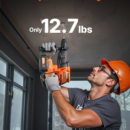 20V SDS-Plus Brushless Cordless Rotary Hammer Drill Kit 1 In 1200RPM 4