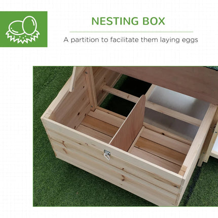 Wooden Chicken Coop With Nesting Box, Cute Outdoor Hen House With
