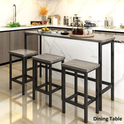 TOPMAx Counter Height Extra Long Dining Table Set With 3 Stools Pub