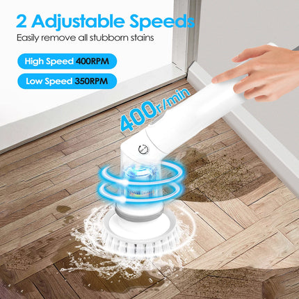 1Set Electric Spin Scrubber Cordless Rechargeable Telescopic Cleaning