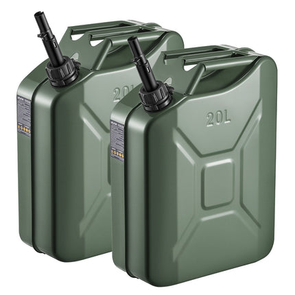 Metal Fuel Container, 5.3 Gallon, Fuel Jerry Can With Spout And