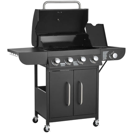 Gas Grill, 4 Burner Propane Gas Grill With Side Burner, 425 SQ.In