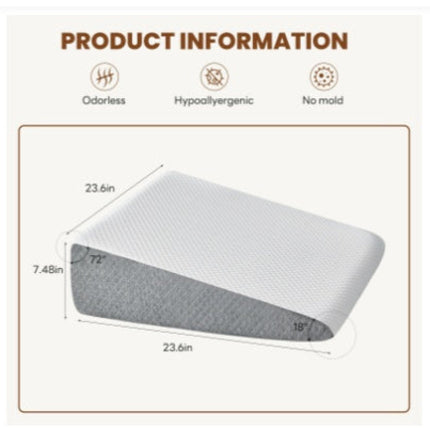 Wedge Pillow, Body Pillow , White& Grey