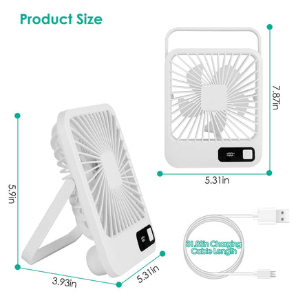 3 Colors Options -- 1Pc Mini Desktop Cooling Fan Rechargeable Battery