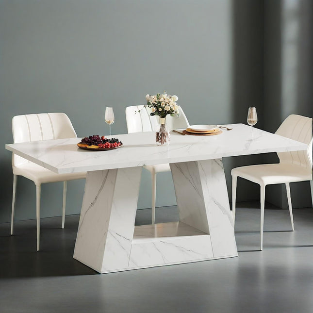 Dining Table For 4 To 6 People, 63" Rectangular Dining Room Table,
