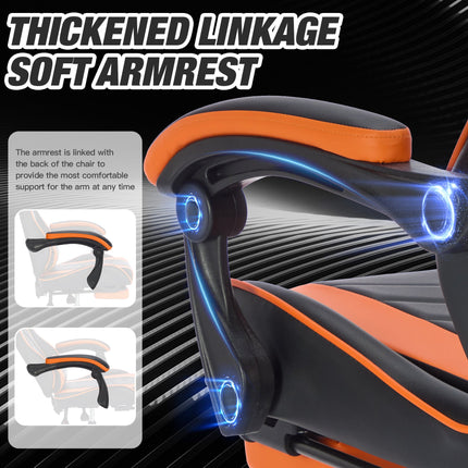 Gaming Chair With Footrest, Ergonomic Computer Chair With Headrest And