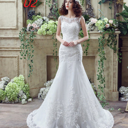 Bride Trailing Wedding Dress sexy Lace Mermaid Wedding DressW