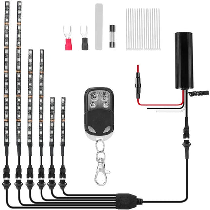 6Pcs Motorcycle LED Light Strips Multi-Color Neon Light Kits