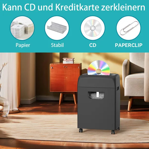 Woolsche Paper Shredder For Home,18-Sheets Cross Cut With 5.28 Gallon