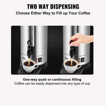 Commercial Coffee Urn 65 Cup Stainless Steel Coffee Dispenser Fast