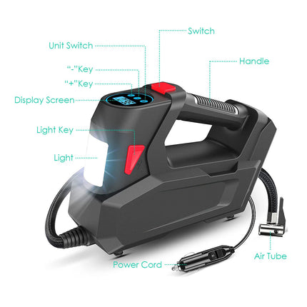 1Pc Portable Tire Inflator 120 PSI Maximum 90W Powered Tire Inflator