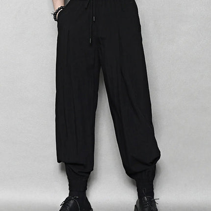 Men's Relaxed Fit Drawstring Ankle Cuffed Pants