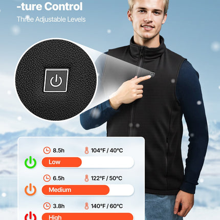 Heated Vest, Men Electric Heating Vest With 16000 MAh Battery Pack, 6