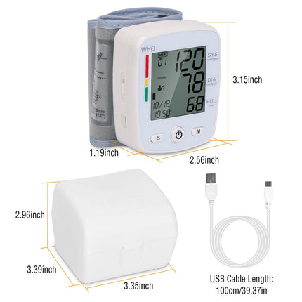 1Pc Blood Pressure Monitor Wrist Digital High Blood Pressure Cuff