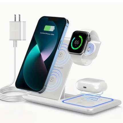 Foldable 3 In 1 Fast 15w QI Wireless Charging Station