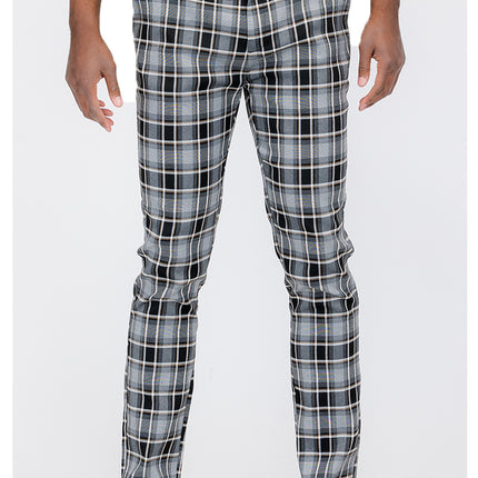 Plaid Slim Fit Trouser Pants SR012