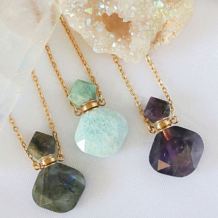 Luxury Mini Crystals Bottles | 24 Karats Natural Crystals Necklaces