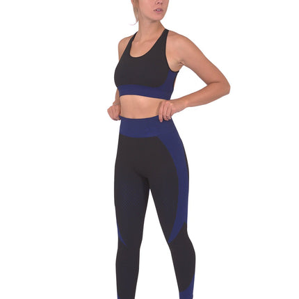 Trois Seamless Legging - Black with Navy