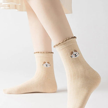 5 Pair Patterned Women Socks Comfortable Soft Daily Wear