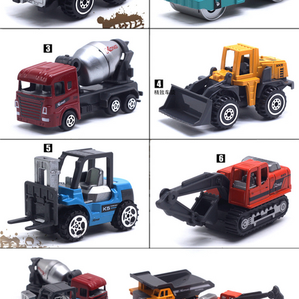 6pcs Alloy Vehicle Car Toys For Boys Kids Birthday Gifts