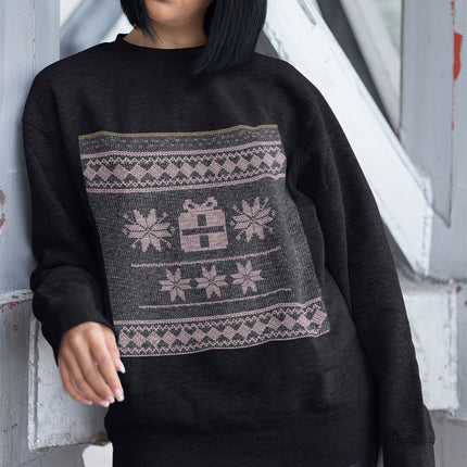 Womens Christmas Faux Embroidered Sweatshirt