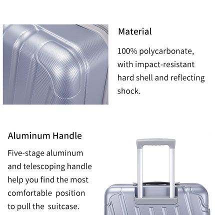 Suitcase Hardside Luggage Sets 3 Pieces with TSA Lock 4 Gifts