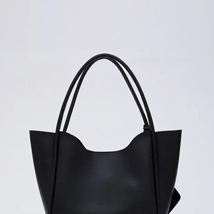 Black SHK108 faux leather women hand shoulder bag with wallet makeup