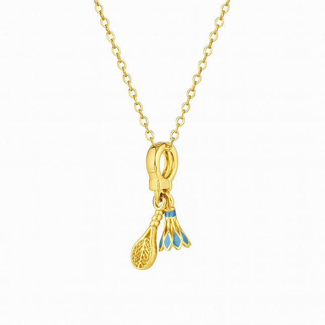 Stainless Steel Tennis Charm Necklace for Women
