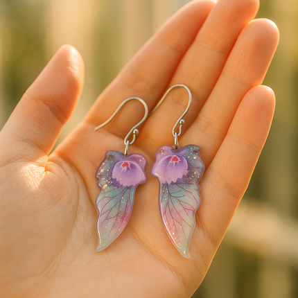 Fairy Butterfly Wings Earrings, Pale Turquoise