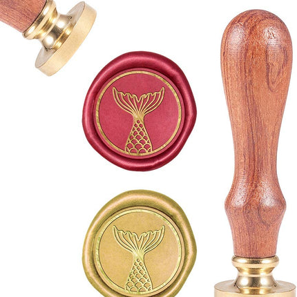 Sealing Wax Stamps Mermaid Tail Retro Wood Stamp Wax Seal