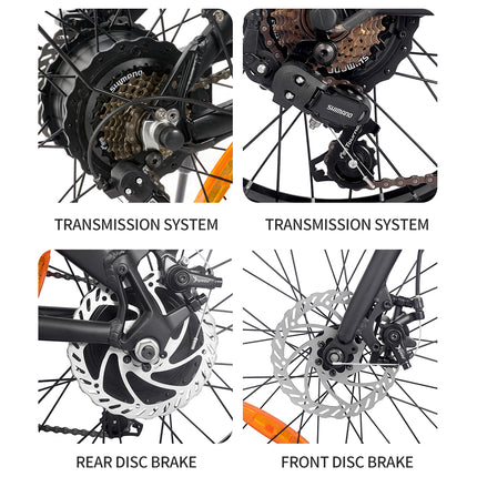 RIDSTAR™ 20" Electric Mountain Bike – 1000W – Up to 60km Range ⚡