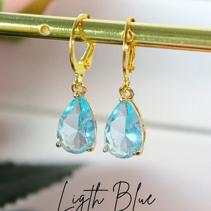 18K Rainbow Teardrop Hoop Earrings