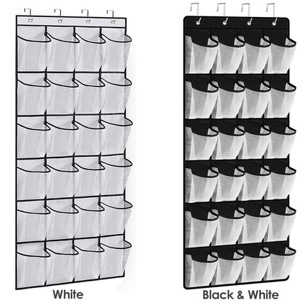 24 Pockets Over Door Hanging Shoe Storage Organizer Rack Holder Closet