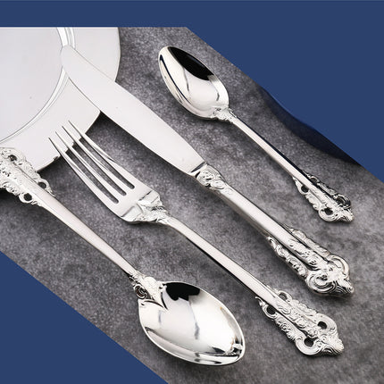 Tableware 304 Stainless Steel Retro Relief Silver