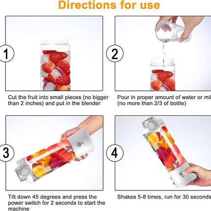 600ML Waterproof Electric Juicer Fruit Mixers Bottle Blender