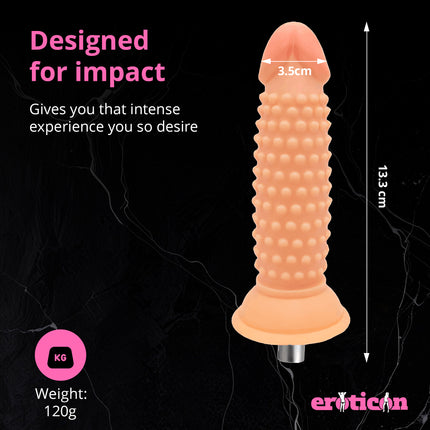 Dildo 13.3cm Long - With Ribbing - 3XLR attachment