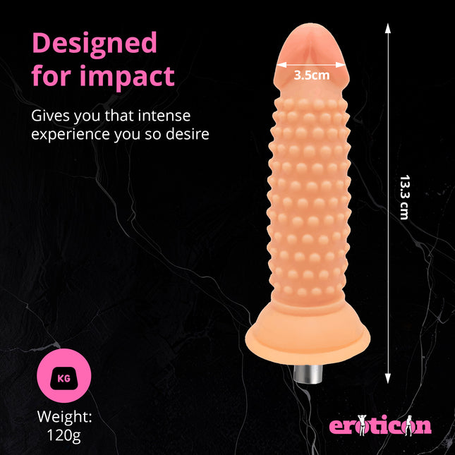Dildo 13.3cm Long - With Ribbing - 3XLR attachment