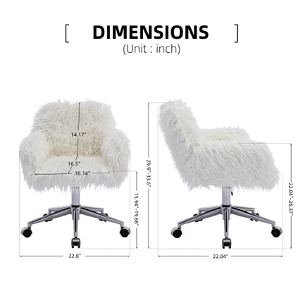 Modern Faux fur home office chair fluffy chair makeup vanity Chair