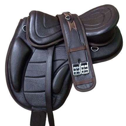 Brown Leather Softy Treeless Horse Saddle Size 13" to 18"