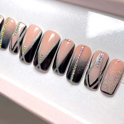 “Black Glam” Press On Nails Set