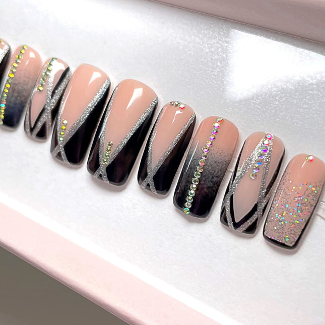 “Black Glam” Press On Nails Set