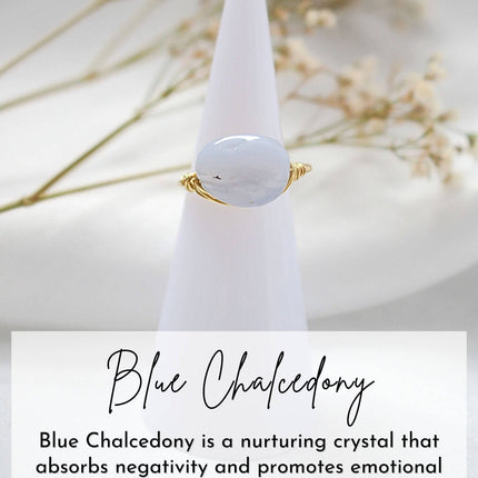 18K Natural Crystals Hand Wired Solitaire Ring