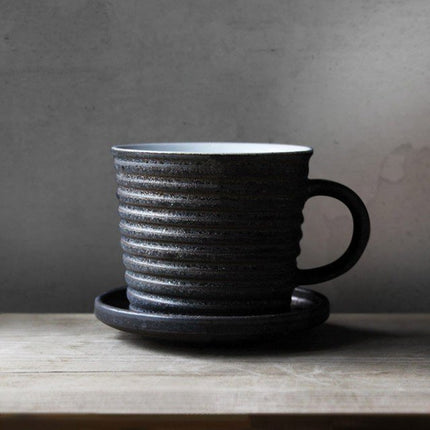 Retro Screw Thread Black and Gold Coffee Mug